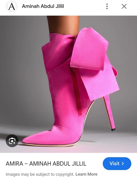 Aminah Abdul Jillil Shoes - Aminah Abdul Jillil Amira Pink Suede Bow Stiletto Ankle Boot